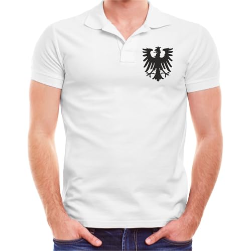 Spaß Kostet Herren Poloshirt Polohemd Frankfurt (mit Rückendruck) Schwarz Weisser Block Altdeutsch Größe S - 5XL von Spaß Kostet