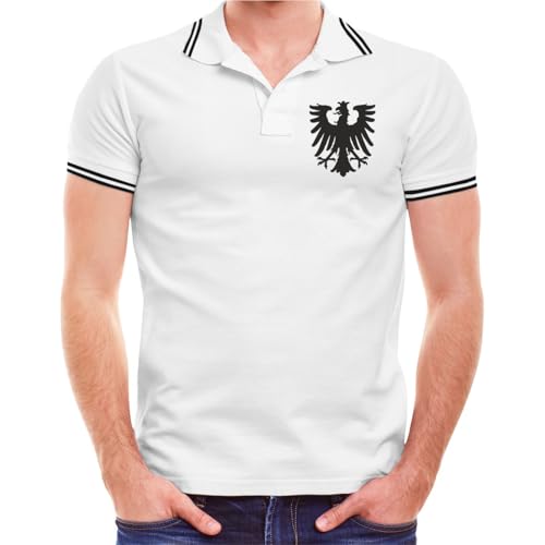 Spaß Kostet Herren Poloshirt Polohemd Frankfurt (mit Rückendruck) Schwarz Weisser Block Altdeutsch Größe S - 5XL von Spaß Kostet