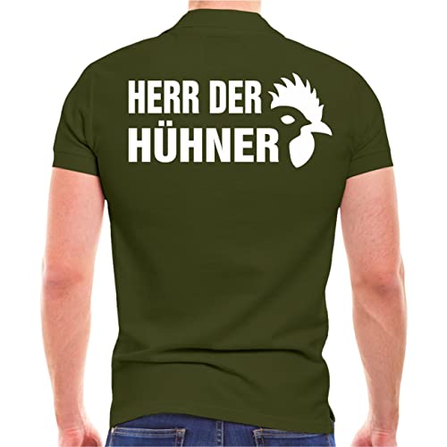 Spaß Kostet Herren Poloshirt Polohemd Herr der Hühner Dorf und Land (mit Rückendruck) Größe S - 5XL von Spaß Kostet