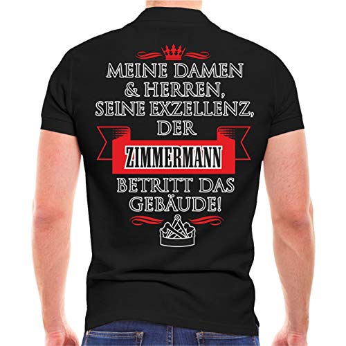 Spaß Kostet Herren Poloshirt Polohemd Seine Exzellenz DER Zimmermann (mit Rückendruck) von Spaß Kostet