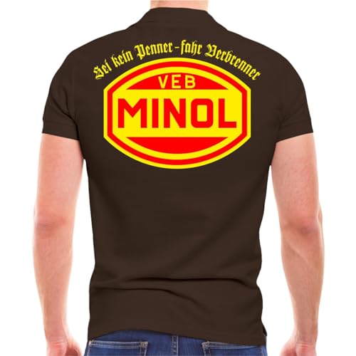 Spaß Kostet Herren Poloshirt Polohemd VEB Minol Sei kein Penner fahr Verbrenner Benziner DDR(mit Rückendruck) Größe S - 5XL von Spaß Kostet