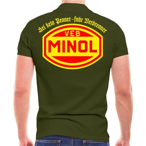 Spaß Kostet Herren Poloshirt Polohemd VEB Minol Sei kein Penner fahr Verbrenner Benziner DDR(mit Rückendruck) Größe S - 5XL von Spaß Kostet