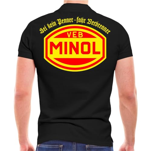 Spaß Kostet Herren Poloshirt Polohemd VEB Minol Sei kein Penner fahr Verbrenner Benziner DDR(mit Rückendruck) Größe S - 5XL von Spaß Kostet