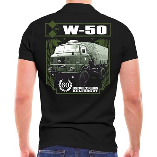 Spaß Kostet Herren Poloshirt Polohemd W50 (Rückendruck) LKW 60 Jahre IFA DDR Größe S - 5XL von Spaß Kostet