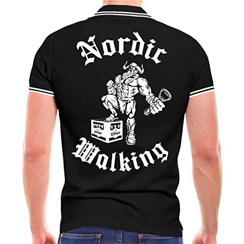 Spaß Kostet Herren Poloshirt Polohemd Wikinger Vatertag Nordic Walking Bier (mit Rückendruck) Größe S - 5XL von Spaß Kostet