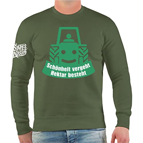 Spaß Kostet Herren Pullover Sweatshirt Bauern Landwirt Traktor SCHÖNHEIT VERGEHT Hektar BLEIBT Größe S - 4XL von Spaß Kostet