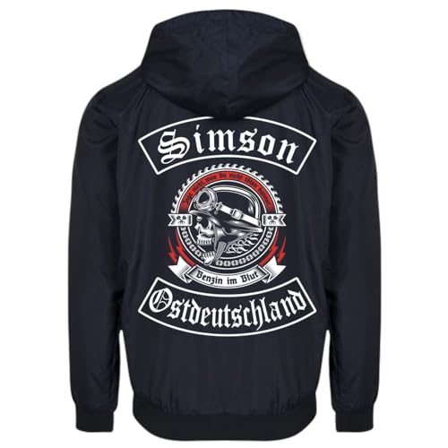 Spaß Kostet Herren Regenjacke Simson Ostdeutschland Motorradjacke Windjacke mit Kapuze Größe S - 5XL von Spaß Kostet