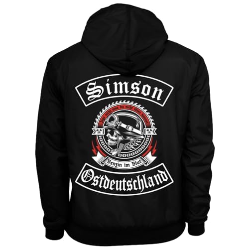 Spaß Kostet Herren Regenjacke Simson Ostdeutschland Motorradjacke Windjacke mit Kapuze Größe S - 5XL von Spaß Kostet