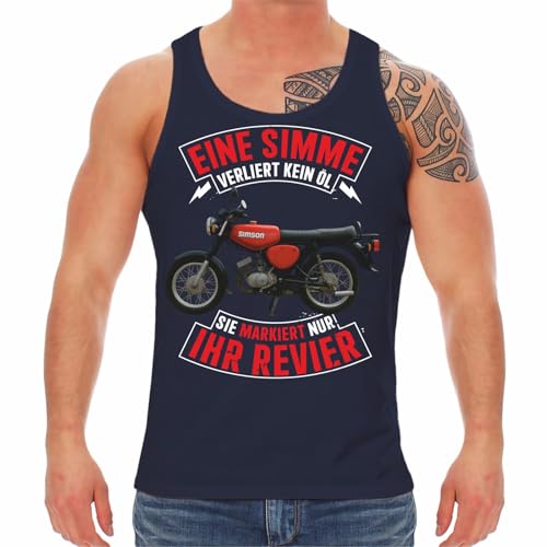 Spaß Kostet Herren Tank Top Muskelshirt Eine Simme markiert Ihr Revier DDR Moped Größe S - 5XL von Spaß Kostet