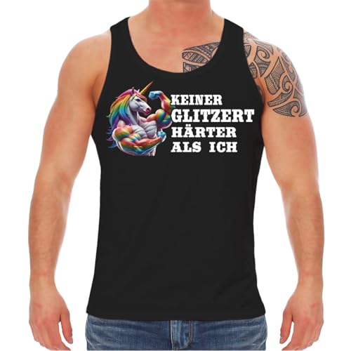 Spaß Kostet Herren Tank Top Muskelshirt Keiner glitzert härter als ich Gym Einhorn Spruch Größe S - 5XL von Spaß Kostet