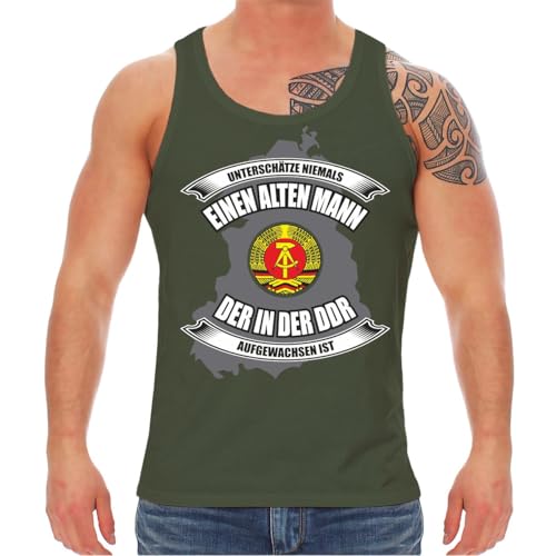 Spaß Kostet Herren Trägerhemd Unterhemd Unterschätze nie einen Alten Mann aus der DDR Grösse M - 5XL von Spaß Kostet