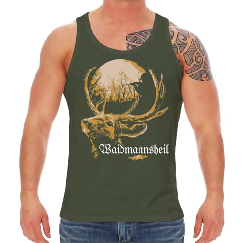 Spaß Kostet Herren Trägershirt Achselshirt Jäger Waidmannsheil Motiv Grösse S - 5XL Tanktop von Spaß Kostet