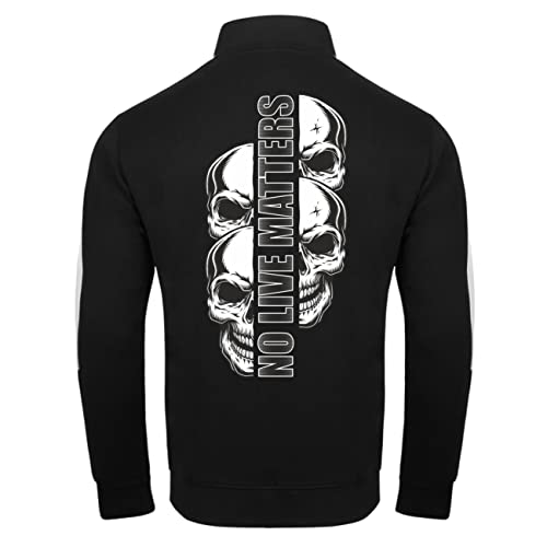 Spaß Kostet Herren Trainingsjacke Sweatjacke Life is Pain (Rückendruck) No live matters biker mc death von Spaß Kostet