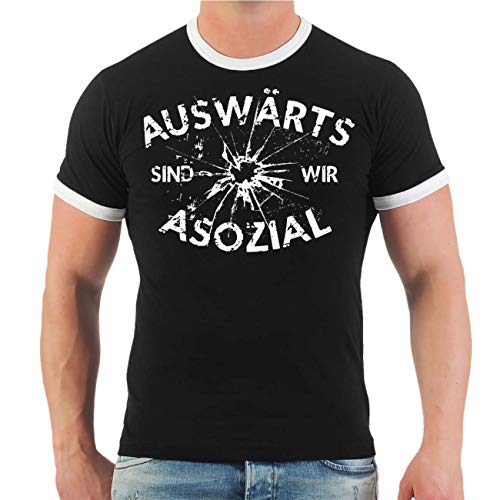 Spaß Kostet Herren Tshirt Assis Auswärts sind wir Asozial (mit Rückendruck) Größe M bis 5XL von Spaß Kostet