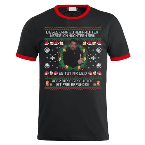 Männer T-Shirt Dieses Jahr zu Weihnachten Bin ich nüchtern S - 8XL Meme Saufen von Spaß Kostet