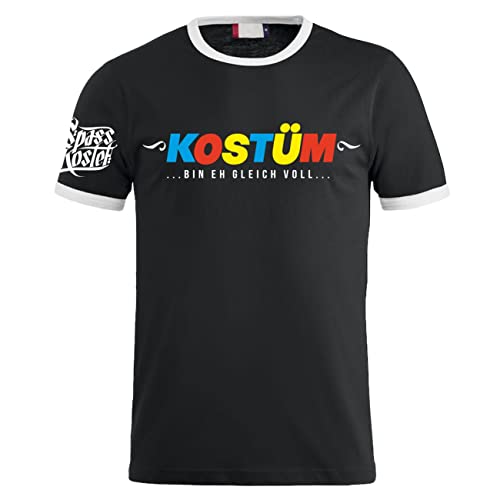 Herren Tshirt Fasching Karneval KOSTÜM Bin eh gleich voll Größe S - 5XL von Spaß Kostet
