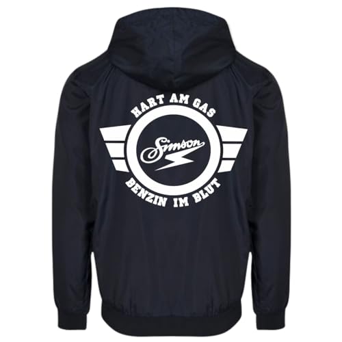 Spaß Kostet Herren Windbreaker Regenjacke DDR Simson Motorradjacke Windjacke mit Kapuze von Spaß Kostet