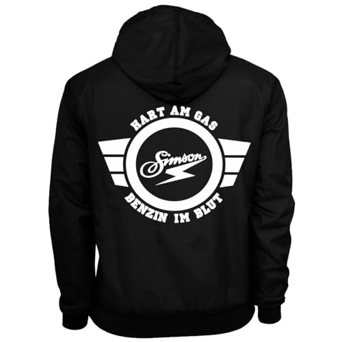 Spaß Kostet Herren Windbreaker Regenjacke DDR Simson Motorradjacke Windjacke mit Kapuze von Spaß Kostet