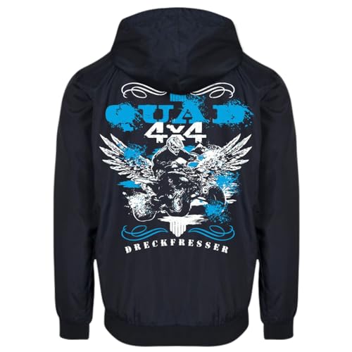 Spaß Kostet Herren Windbreaker Regenjacke Dreckfresser QUAD Windjacke mit Kapuze 4x4 Allrad Größe S - 5XL von Spaß Kostet