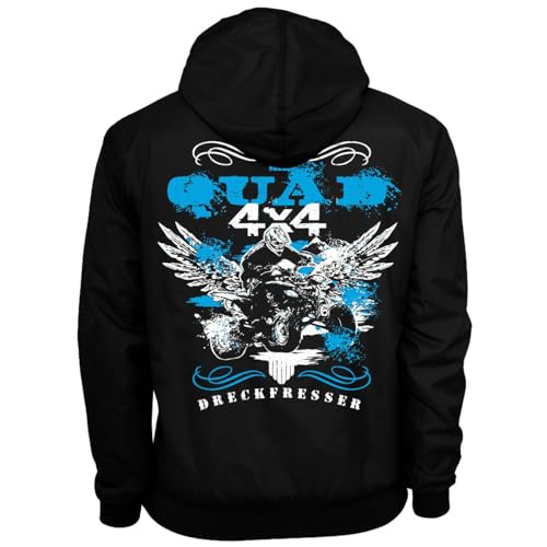 Spaß Kostet Herren Windbreaker Regenjacke Dreckfresser QUAD Windjacke mit Kapuze 4x4 Allrad Größe S - 5XL von Spaß Kostet