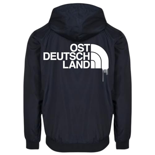 Spaß Kostet Herren Windbreaker Regenjacke Ostdeutschland Logo Heimat ostdeutsch Größe S - 5XL mit Kapuze von Spaß Kostet