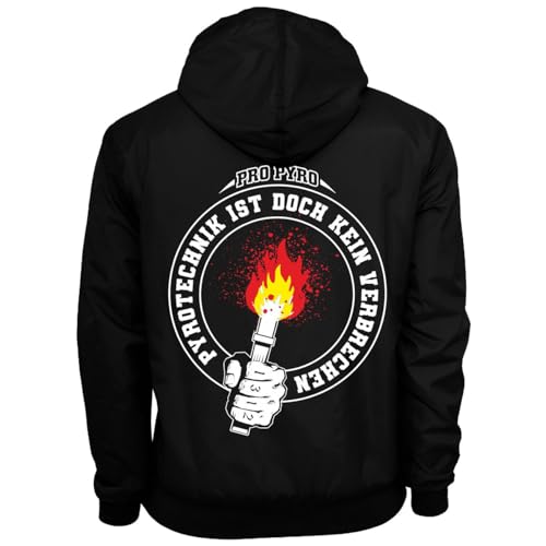 Spaß Kostet Herren Windbreaker Regenjacke Pyrotechnik ist doch kein Verbrechen mit Kapuze von Spaß Kostet