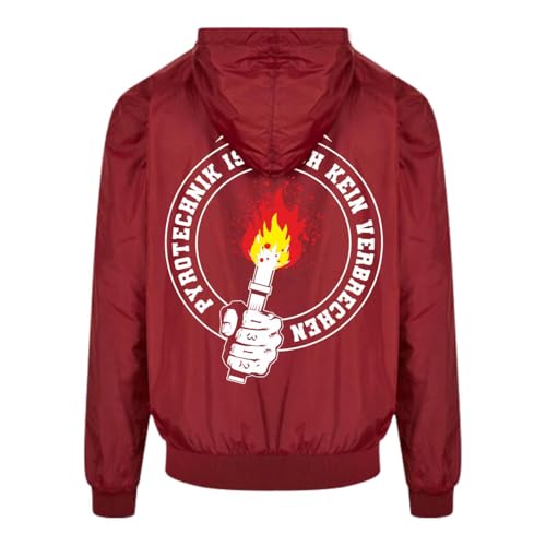Spaß Kostet Herren Windbreaker Regenjacke Pyrotechnik ist doch kein Verbrechen mit Kapuze von Spaß Kostet