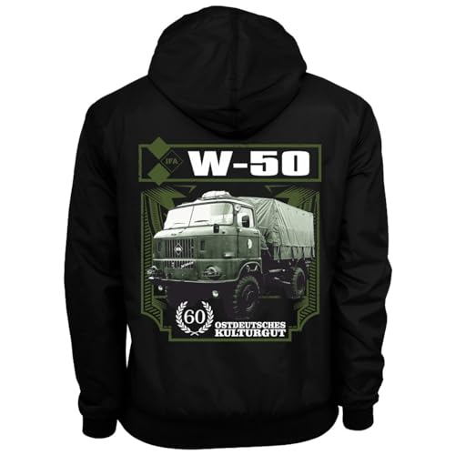 Spaß Kostet Herren Windbreaker Regenjacke W50 Lkw 60 Jahre IFA DDR Größe S - 5XL mit Kapuze von Spaß Kostet