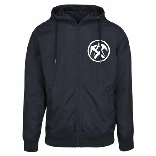 Spaß Kostet Herren Windbreaker Regenjacke mit Kapuze Dachdecker Zeichen Logo Arbeitsjacke von Spaß Kostet