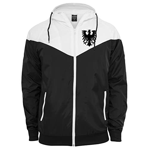 Spaß Kostet Herren Windbreaker Windjacke Frankfurt windrunner mit Kapuze schwarz weiss Größe S bis 3XL von Spaß Kostet