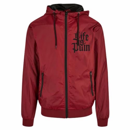 Spaß Kostet Herren Windrunner Regenjacke Life is Pain BLACK mit Kapuze windbreaker von Spaß Kostet