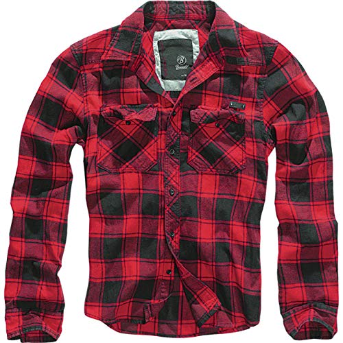 Spaß Kostet Herren Holzfällerhemd Langarm rot schwarz kariert Flanellhemd Baumwollhemd Karo von Spaß Kostet