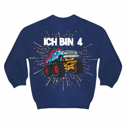 Spaß Kostet Kinder Pullover Monstertruck Motive Ich Bin 4 Jahre Geburtstag Auto Geschenk von Spaß Kostet