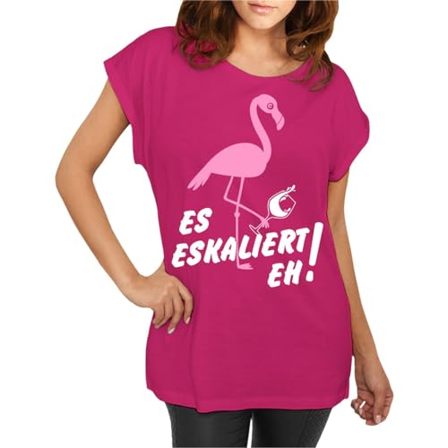 Spaß Kostet Longshirt Damen weit geschnitten Flamingo Es Eskaliert eh Größe XS - 5XL von Spaß Kostet