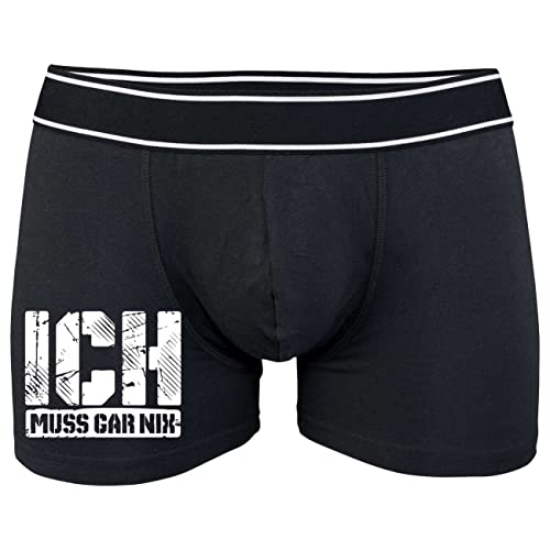 Spaß Kostet Männer Boxershort mit Spruch ICH MUSS GAR NIX Größe S bis 5XL von Spaß Kostet