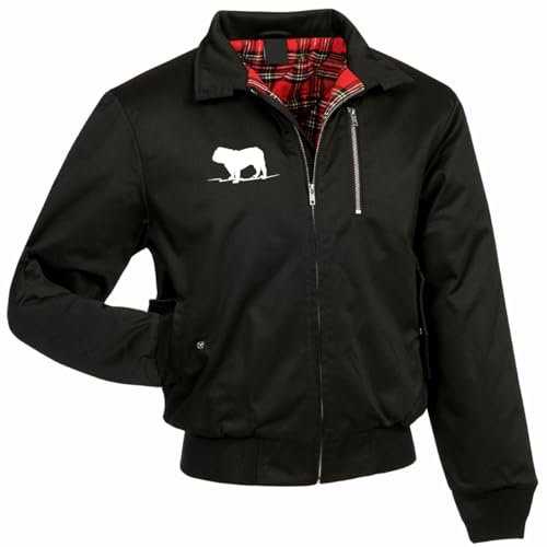 Spaß Kostet Herren Gefütterte Harrington Jacke Englische Bulldogge LOGO (mit Rückendruck) Größe S - 5XL von Spaß Kostet