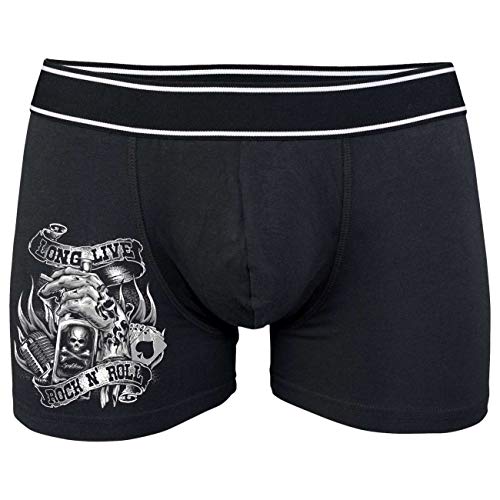 Spaß Kostet Herren Männer Boxershorts Long live ROCKN ROLL Rockabilly Biker Geschenk von Spaß Kostet