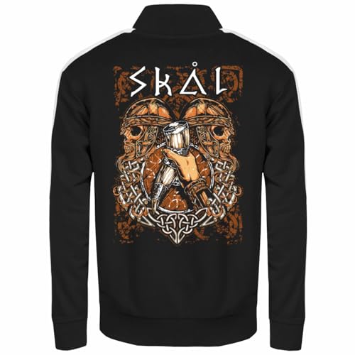 Spaß Kostet Männer Trainingsjacke Streifenjacke Skal for Valhall Met horn wikinger Honigwein von Spaß Kostet