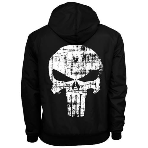 Spaß Kostet Männer Windbreaker Regenjacke Life is Pain Death white skull Men windrunner von Spaß Kostet