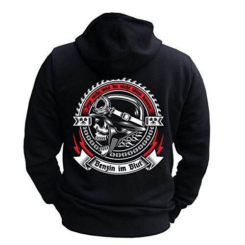 Spaß Kostet Herren Kapuzenjacke mit Motorrad Motiven Sprüchen totenkopf death head fighter von Spaß Kostet