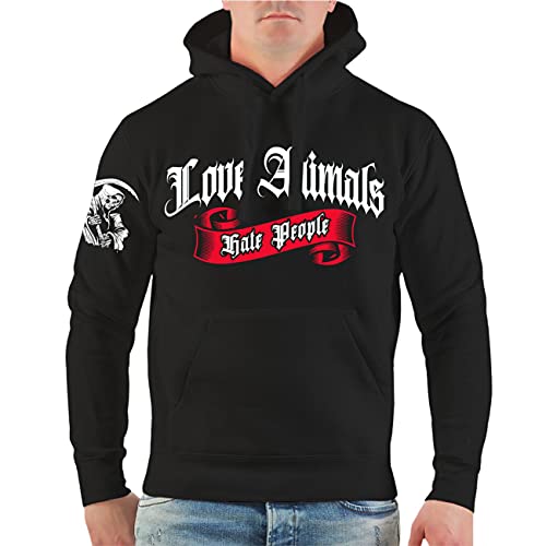 Spaß Kostet Männer und Herren Kapuzenpullover Love Animals not People Größe S - 4XL von Spaß Kostet