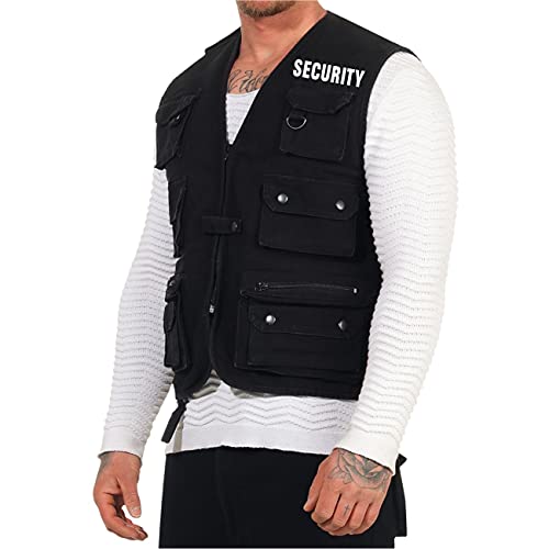 Spaß Kostet Männer & Herren Weste mit vielen Taschen SECURITY multifunktionsweste Einsatzweste Größe S - 7XL von Spaß Kostet