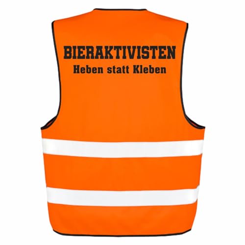 Männer Warnweste Unfallweste Bieraktivisten HEBEN statt KLEBEN malle saufen von Spaß Kostet