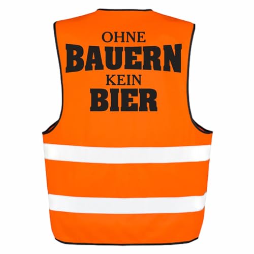 Warnweste mit Sprüche Ohne Bauern kein Bier Größe S bis 7XL von Spaß Kostet