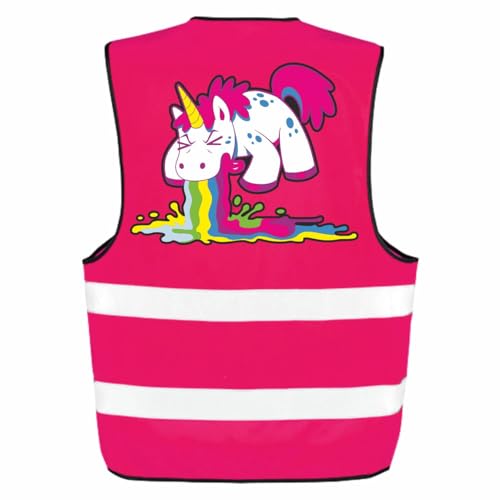 Spaß Kostet Warnweste pink Kotzendes Einhorn saufen party hard Festival urlaub malle konzert von Spaß Kostet