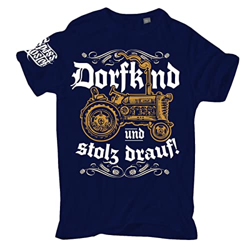 Übergrößen T-Shirt Dorfkind und Stolz darauf Land Bauer Spruch Fun 3XL bis 8XL von Spaß Kostet