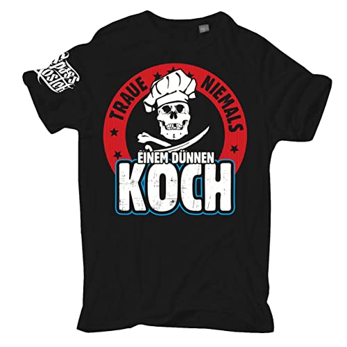 Übergrößen T-Shirt Küchenchef Motiv Traue Niemals einem dünnen Koch 3XL bis 8XL von Spaß Kostet