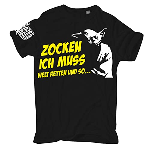 Übergrößen T-Shirt Zocken ich muss Welt retten und so Gamer Fun 3XL bis 8XL von Spaß Kostet