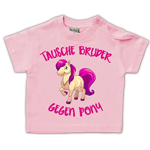 Baby Kinder T-Shirt Tausche Bruder gegen Pony Größe 62-104 von Spaß Kostet