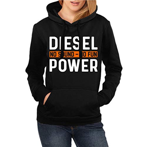 Frauen und Damen Kapuzenpullover Diesel Power No Sound No Fun Größe XS - XXL von Spaß Kostet